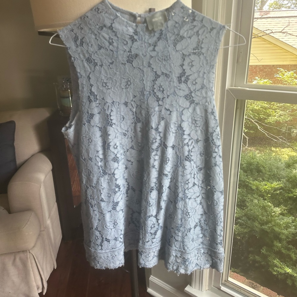 Anthropologie Blue Lace Blouse